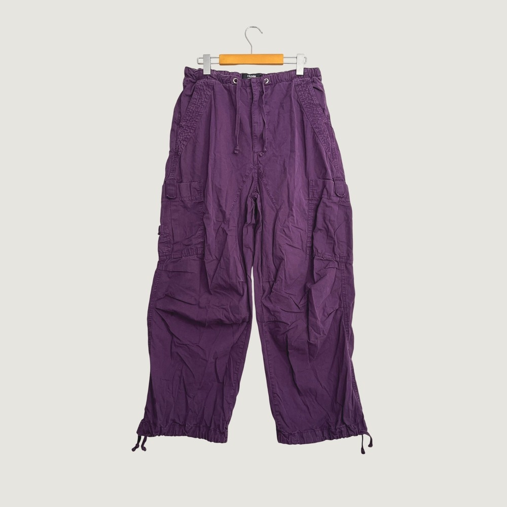 Jaded London Purple Parachute Cargo Pants Baggy Streetwear Size XS